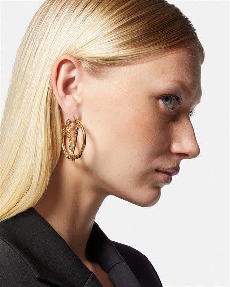 versace style earrings hoops|versace gold hoop earrings.